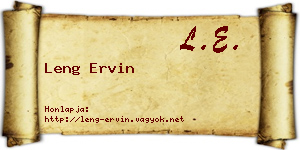 Leng Ervin névjegykártya